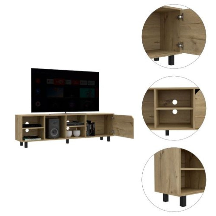 Four Light Oak TV Stand