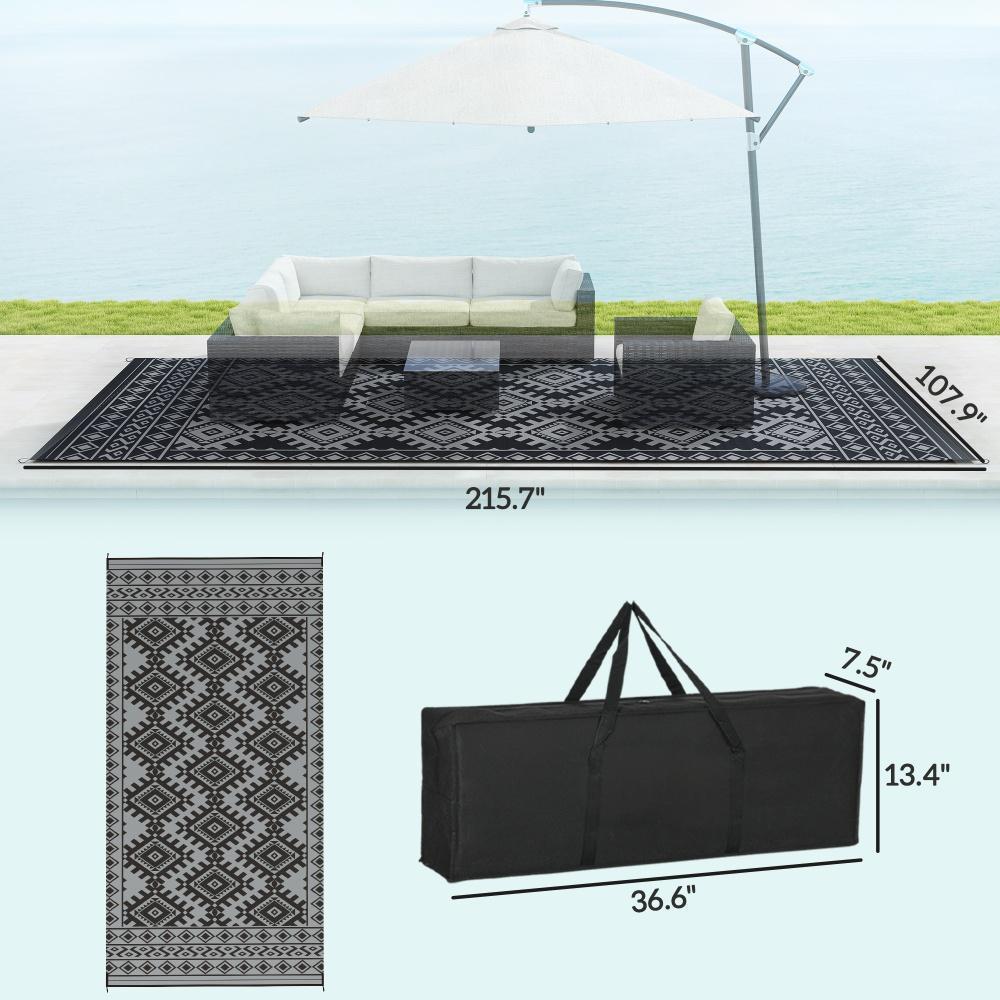 Outdoor Rug, Waterproof Plastic Straw With Carry Bag