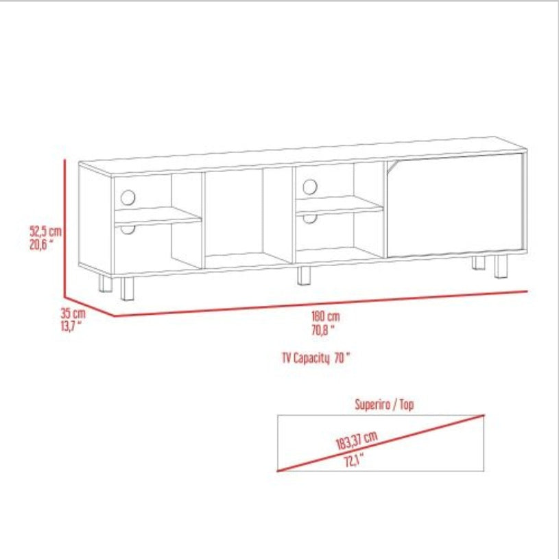 Four Light Oak TV Stand