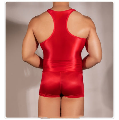 Men's Lingerie Tight Clothes Super Elastic Vest Short Sleeve Temptation