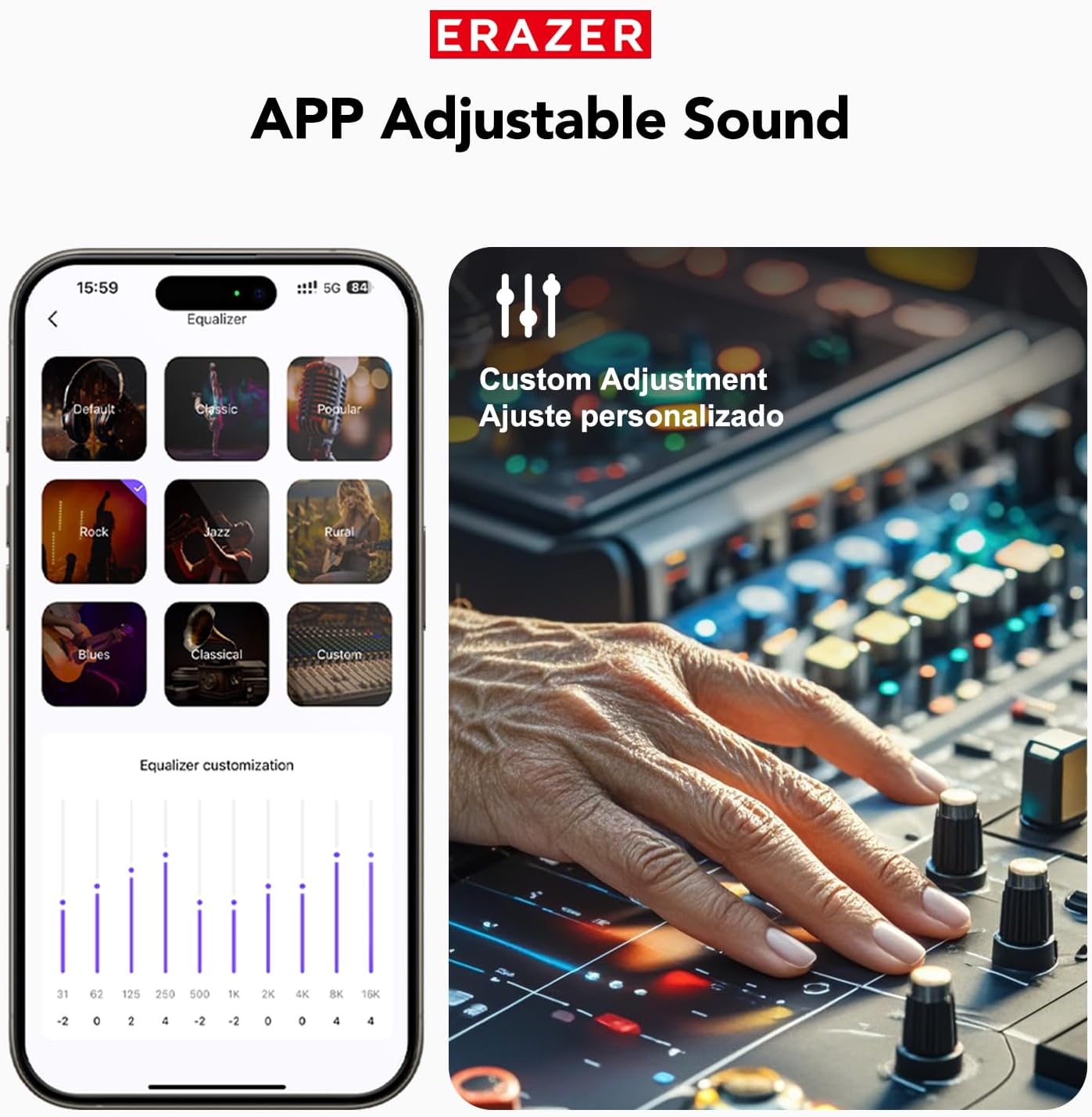 ERAZER XP6 AI Translation Earbuds Real-Time135 Language Translator Earbuds 4-in-1 Translation Headphones Open Ear Wireless Bluetooth 5.4 Ear buds with Charging Case fit iOS&Android for Travel Business