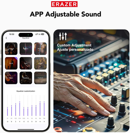 ERAZER XP6 AI Translation Earbuds Real-Time135 Language Translator Earbuds 4-in-1 Translation Headphones Open Ear Wireless Bluetooth 5.4 Ear buds with Charging Case fit iOS&Android for Travel Business