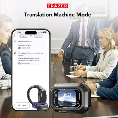 ERAZER XP6 AI Translation Earbuds Real-Time135 Language Translator Earbuds 4-in-1 Translation Headphones Open Ear Wireless Bluetooth 5.4 Ear buds with Charging Case fit iOS&Android for Travel Business