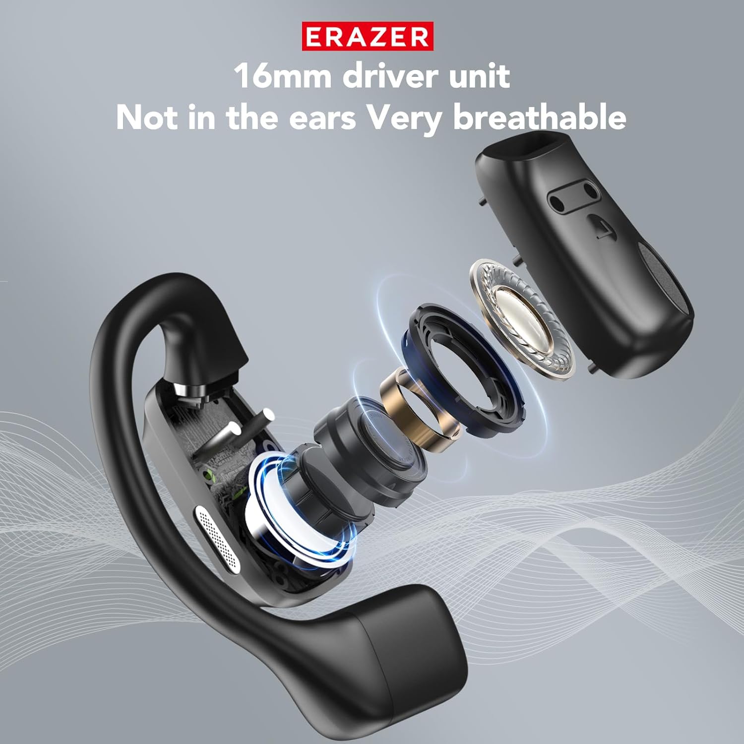 ERAZER XP6 AI Translation Earbuds Real-Time135 Language Translator Earbuds 4-in-1 Translation Headphones Open Ear Wireless Bluetooth 5.4 Ear buds with Charging Case fit iOS&Android for Travel Business