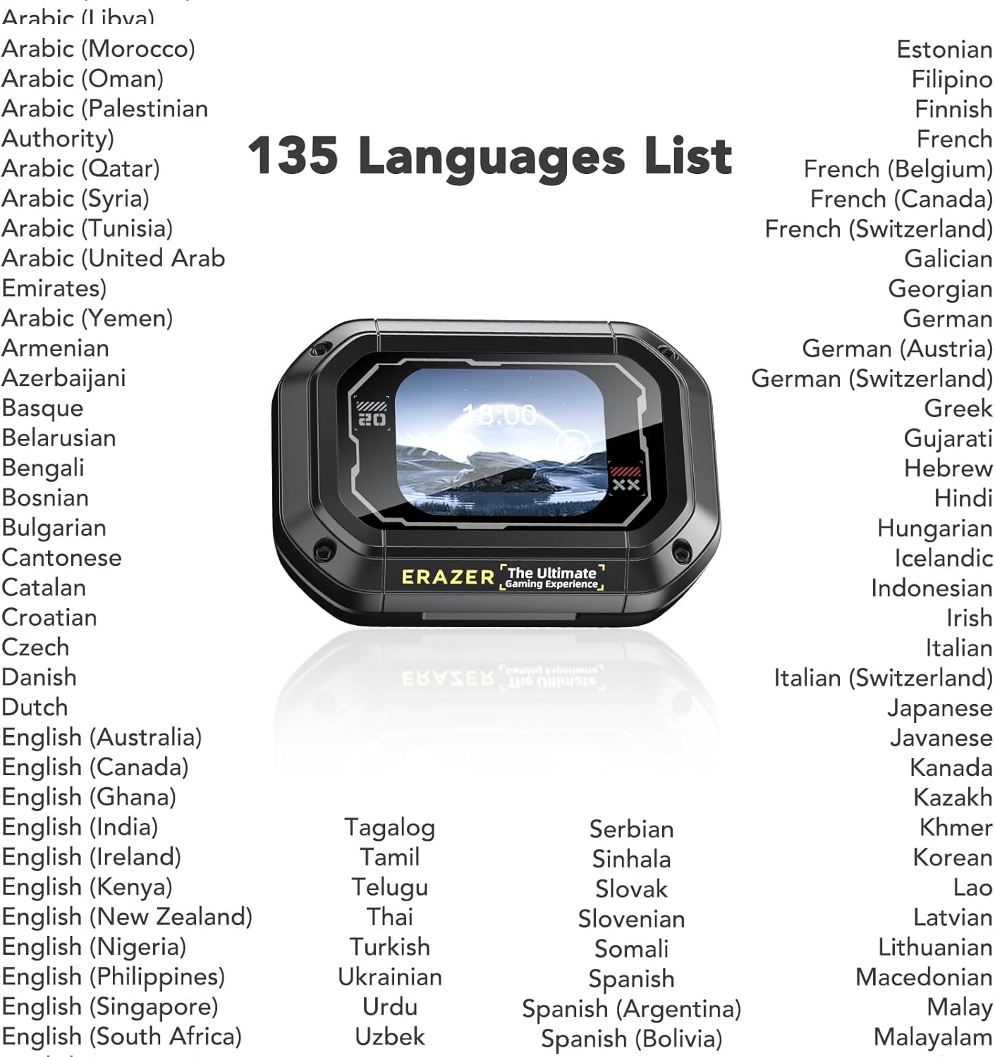 ERAZER XP6 AI Translation Earbuds Real-Time135 Language Translator Earbuds 4-in-1 Translation Headphones Open Ear Wireless Bluetooth 5.4 Ear buds with Charging Case fit iOS&Android for Travel Business