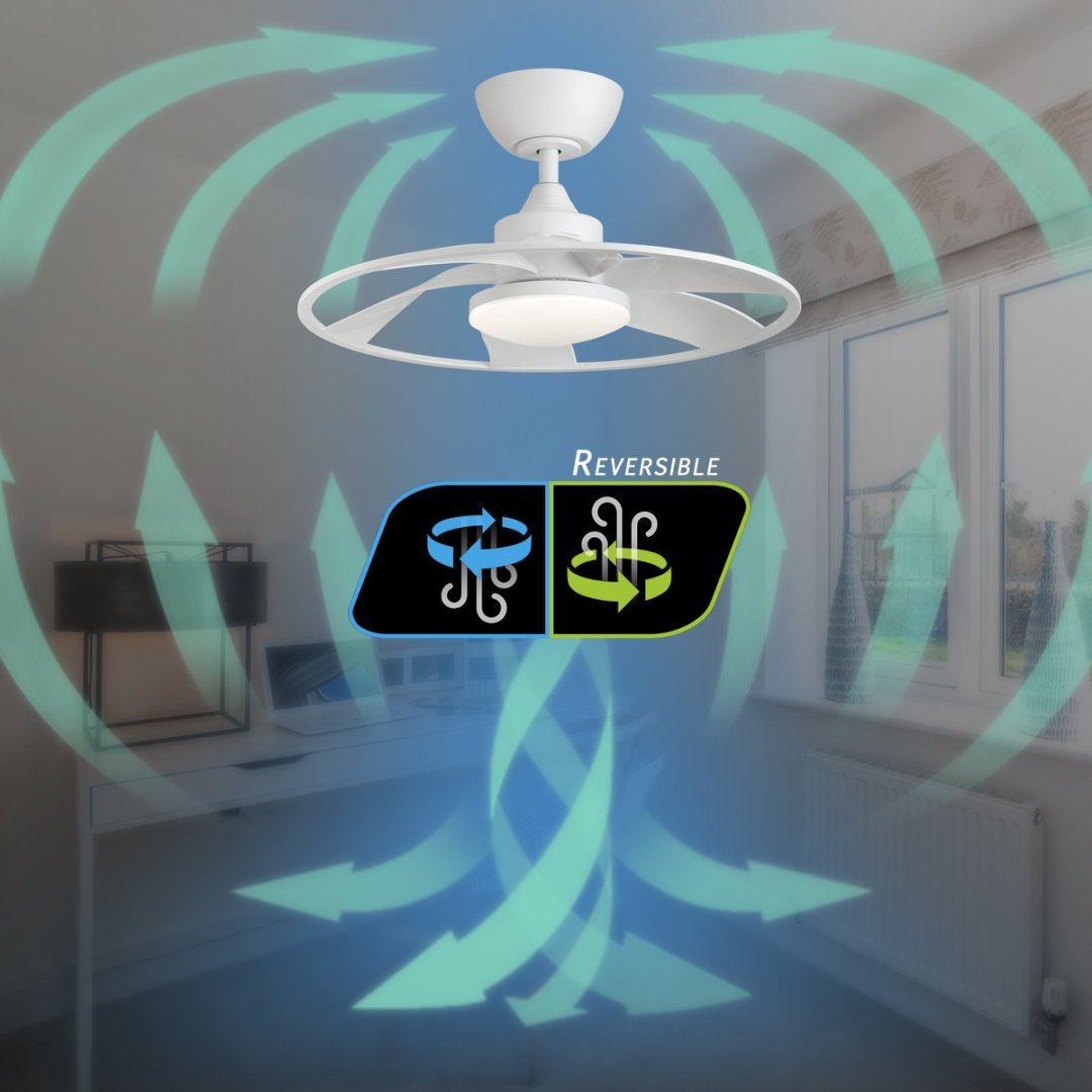 Light Pro 22 In. LED Indoor Matt White Smart Ceiling Fan With DC Motor