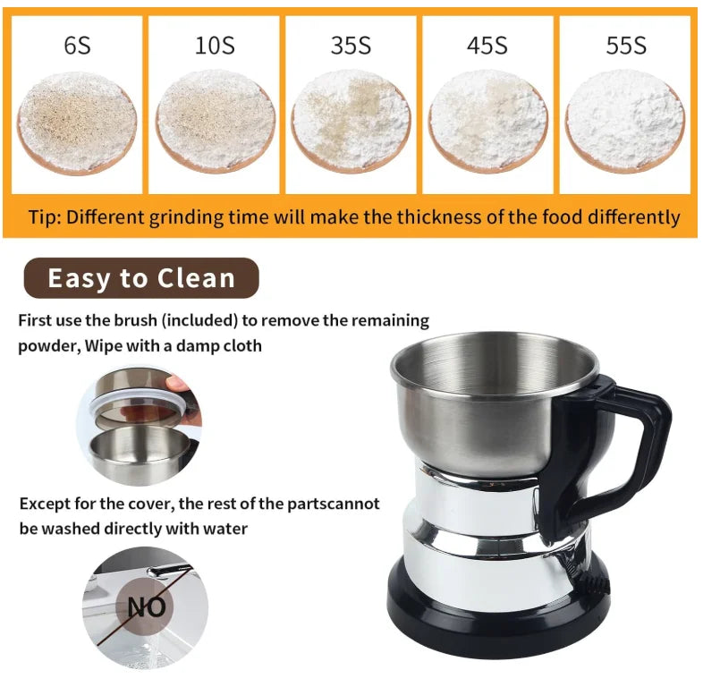 Portable Stainless Steel Personal Blender for Home Hotel Classic Design Electric Vanilla Spice Machine Reusable Herb Spice Tools