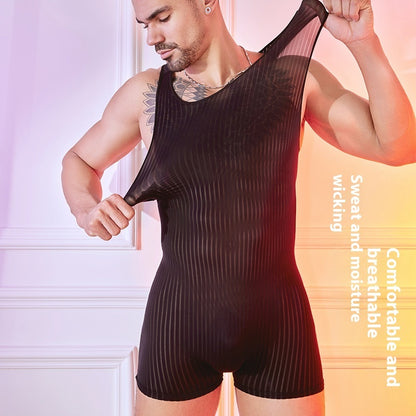 Striped Jumpsuit Lightweight Breathable Men